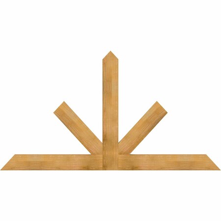 Ekena Millwork Saratoga Rough Sawn Timber Gable Bracket, Western Red Cedar, 84"W x 45"H x 2"D x 6"F, 13/12 Pitch GBW084X45X0206SAR00RWR